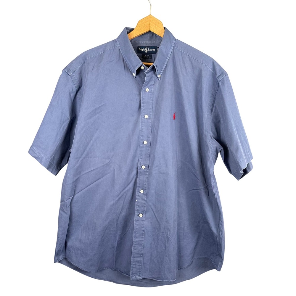 Polo Ralph Lauren Blake Shirt Mens XL Blue Short Sleeve Button Down Cotton Pony